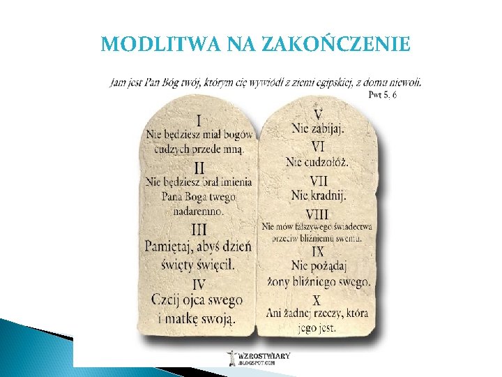 MODLITWA NA ZAKOŃCZENIE 