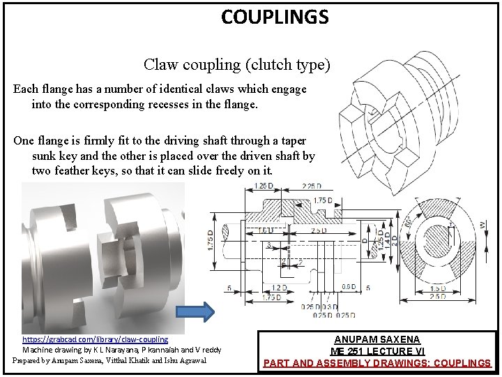 COUPLINGS Claw coupling (clutch type) Each flange has a number of identical claws which