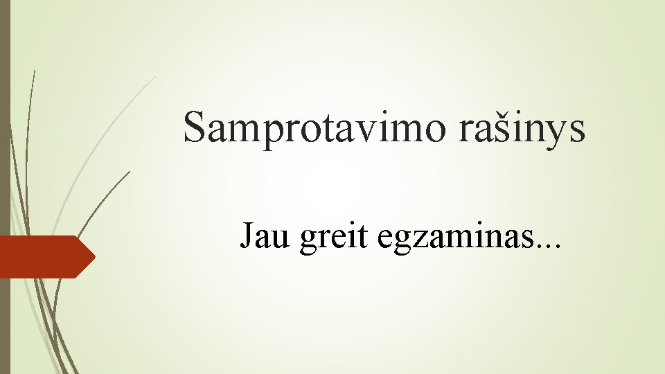 Samprotavimo rašinys Jau greit egzaminas. . . 
