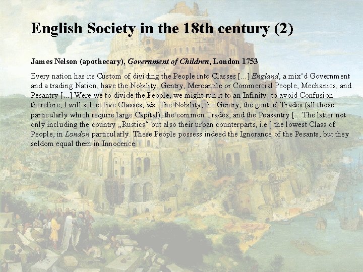 English Society in the 18 th century (2) James Nelson (apothecary), Government of Children,