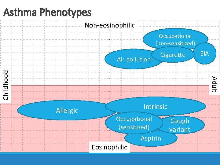 Asthma Phenotypes Non-eosinophilic Active panel patients with DM Occupational (non-sensitized) EIA Adult Childhood Air