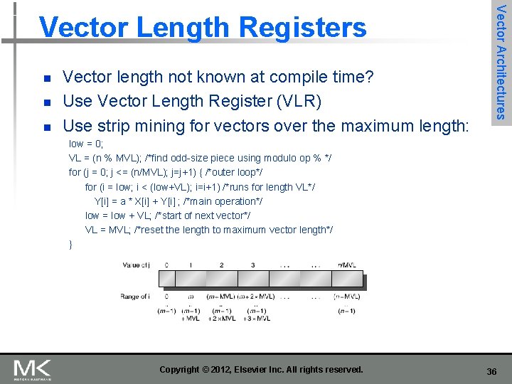 n n n Vector length not known at compile time? Use Vector Length Register n n n Vector length not known at compile time? Use Vector Length Register