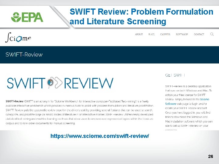 SWIFT Review: Problem Formulation and Literature Screening Health Assessment Workspace Collaborative (HAWC) https: //www. SWIFT Review: Problem Formulation and Literature Screening Health Assessment Workspace Collaborative (HAWC) https: //www.