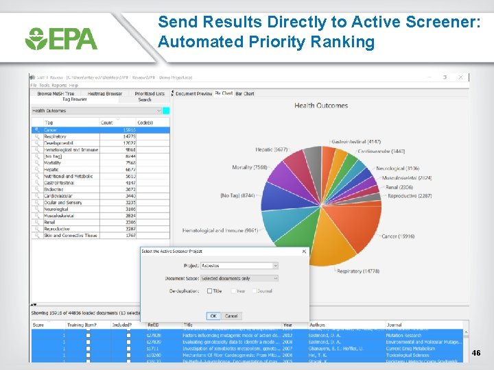 Send Results Directly to Active Screener: Automated Priority Ranking 46 Send Results Directly to Active Screener: Automated Priority Ranking 46