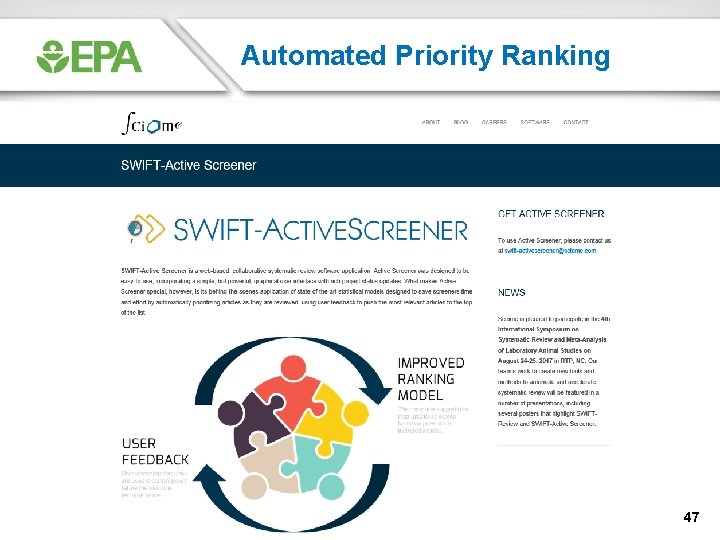 Automated Priority Ranking 47 47 Automated Priority Ranking 47 47