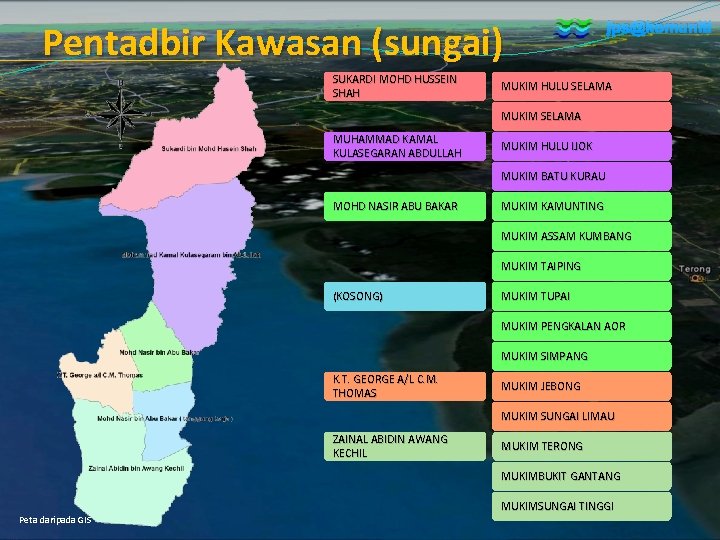 Pentadbir Kawasan (sungai) SUKARDI MOHD HUSSEIN SHAH jps@komuniti MUKIM HULU SELAMA MUKIM SELAMA MUHAMMAD Pentadbir Kawasan (sungai) SUKARDI MOHD HUSSEIN SHAH jps@komuniti MUKIM HULU SELAMA MUKIM SELAMA MUHAMMAD