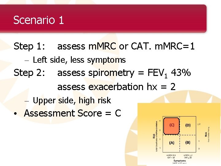 Scenario 1 Step 1: assess m. MRC or CAT. m. MRC=1 – Left side,