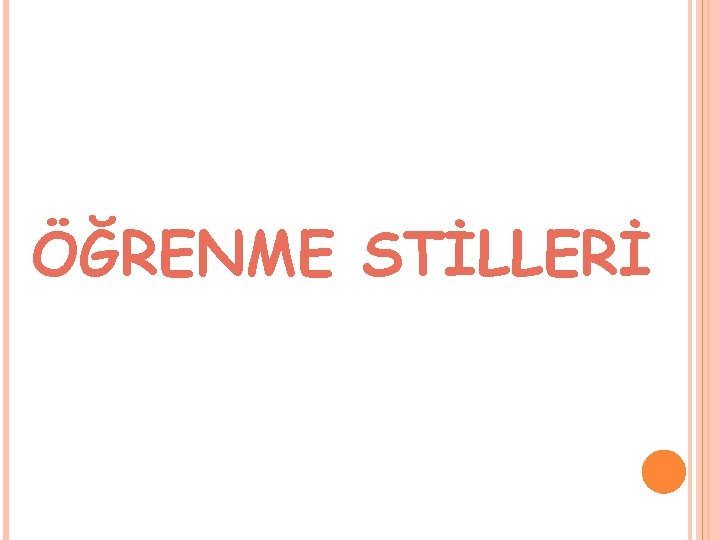 ÖĞRENME STİLLERİ 