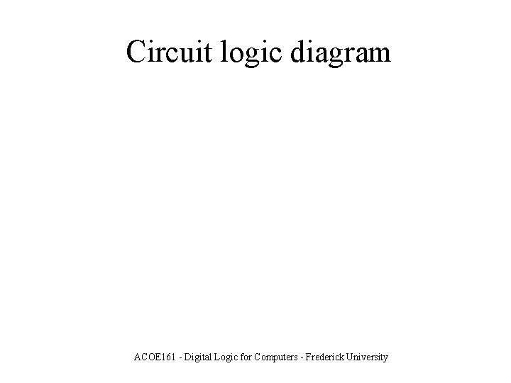 Circuit logic diagram ACOE 161 - Digital Logic for Computers - Frederick University 