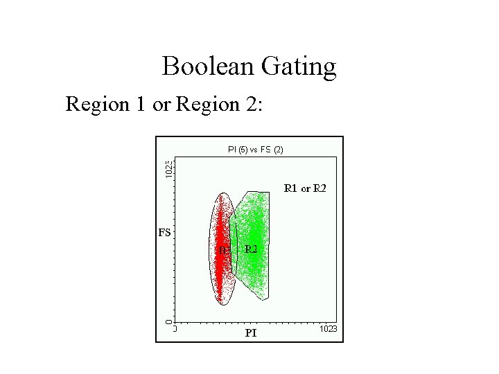 Boolean Gating Region 1 or Region 2: Boolean Gating Region 1 or Region 2: