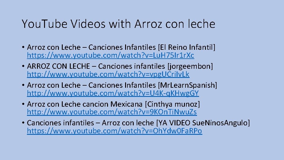 You. Tube Videos with Arroz con leche • Arroz con Leche – Canciones Infantiles