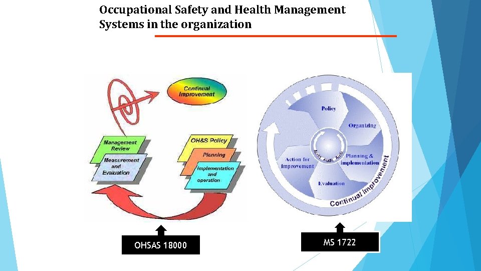 Occupational Safety and Health Management Systems in the organization OHSAS 18000 MS 1722 