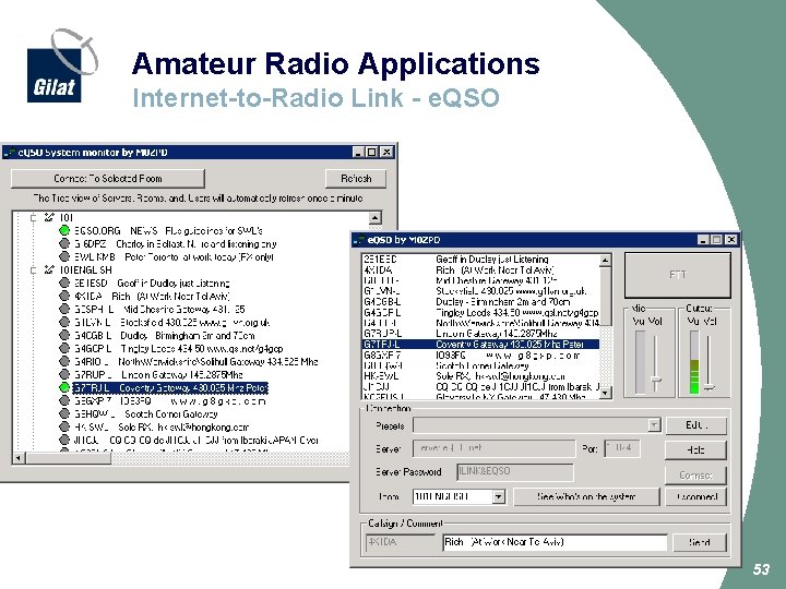 Amateur Radio Applications Internet-to-Radio Link - e. QSO xx 53 