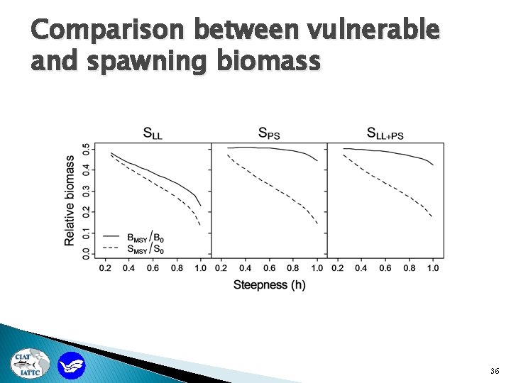 Comparison between vulnerable and spawning biomass 36 