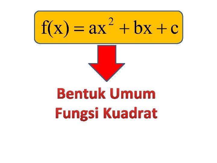 Bentuk Umum Fungsi Kuadrat 