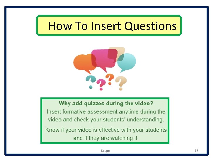 How To Insert Questions Krupp 18 