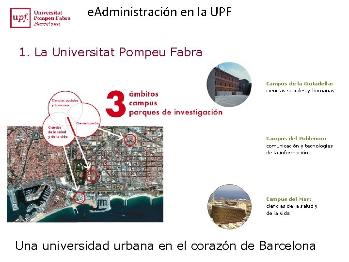 e. Administración en la UPF 1. La Universitat Pompeu Fabra Campus de la Ciutadella: e. Administración en la UPF 1. La Universitat Pompeu Fabra Campus de la Ciutadella: