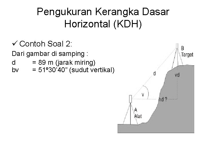 Pengukuran Kerangka Dasar Horizontal (KDH) ü Contoh Soal 2: Dari gambar di samping :