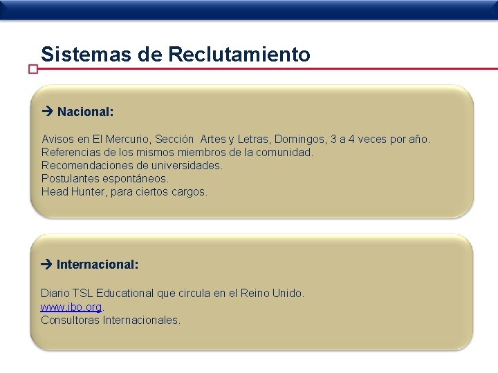 Sistemas de Reclutamiento Nacional: Avisos en El Mercurio, Sección Artes y Letras, Domingos, 3