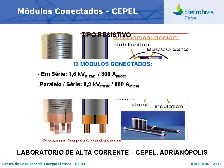 Módulos Conectados - CEPEL TIPO RESISTIVO 12 MÓDULOS CONECTADOS: - Em Série: 1, 6