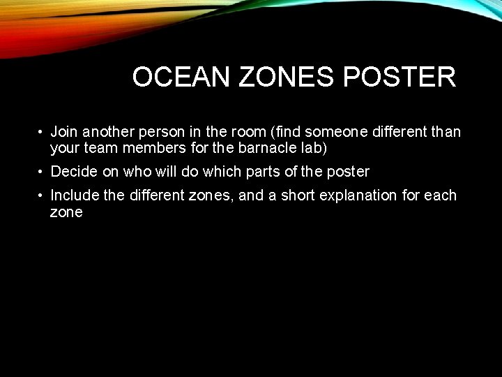 OCEAN ZONES POSTER • Join another person in the room (find someone different than
