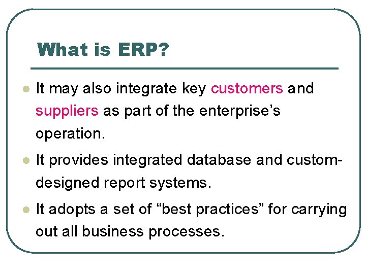 Enterprise Resource Planning ERP Systems What is ERP