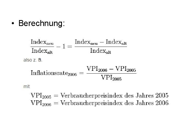  • Berechnung: 