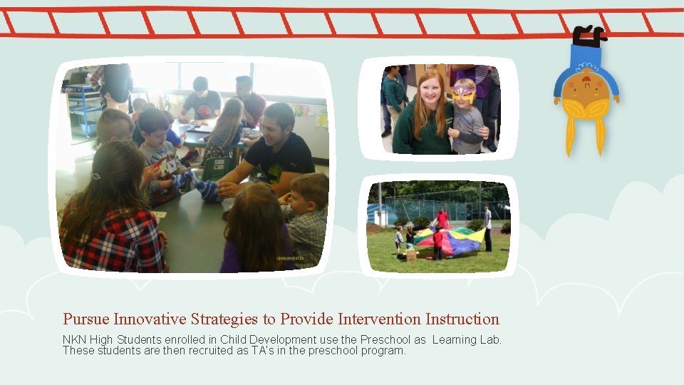 Pursue Innovative Strategies to Provide Intervention Instruction NKN High Students enrolled in Child Development