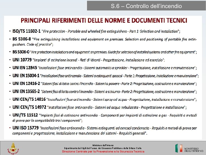 Ministero dell’Interno Dipartimento dei Vigili del Fuoco, del Soccorso Pubblico e della Difesa Civile