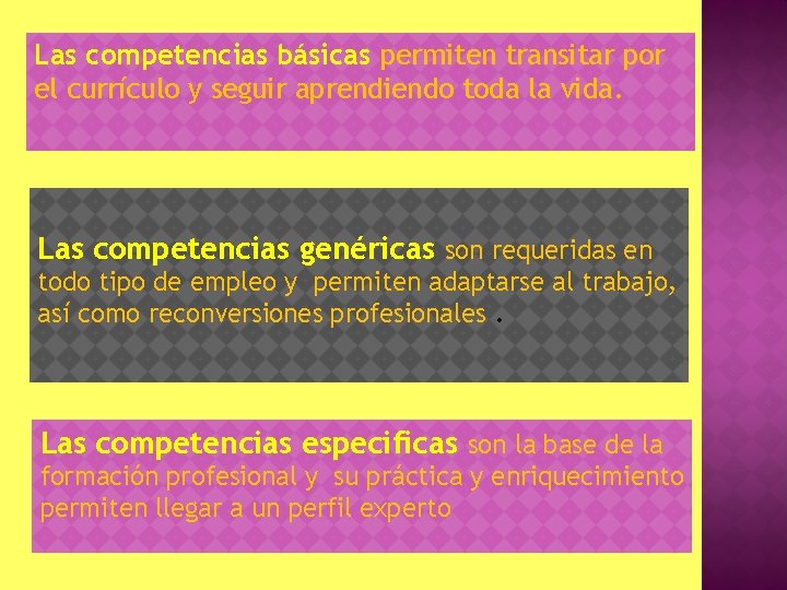 Las competencias básicas permiten transitar por el currículo y seguir aprendiendo toda la vida. Las competencias básicas permiten transitar por el currículo y seguir aprendiendo toda la vida.