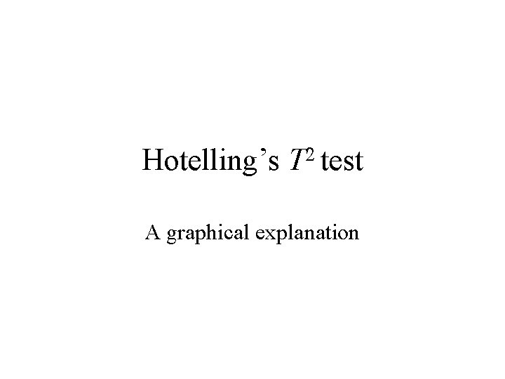 Hotelling’s T 2 test A graphical explanation 