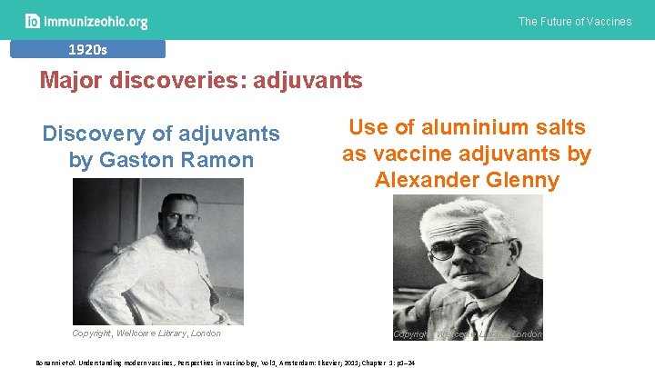 The Future of Vaccines 1920 s Major discoveries: adjuvants Discovery of adjuvants by Gaston
