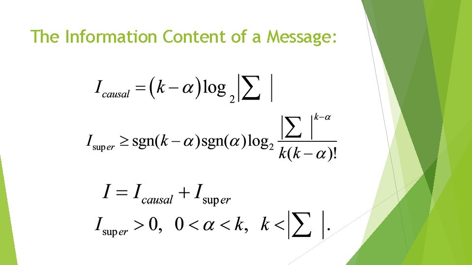 The Information Content of a Message: 