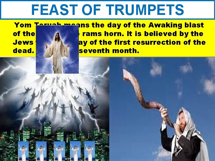FEAST OF TRUMPETS Yom Teruah-means the day of the Awaking blast of the shofar,