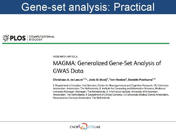 Gene-set analysis: Practical 