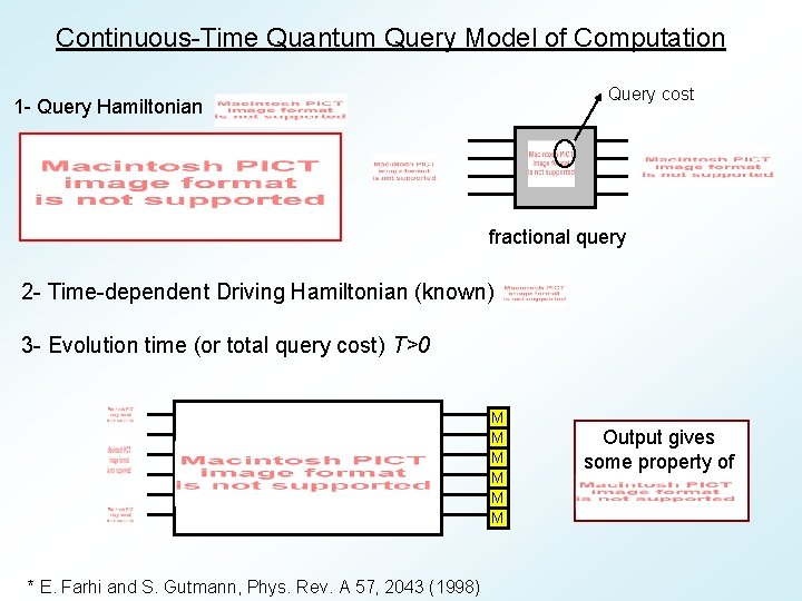 Continuous-Time Quantum Query Model of Computation Query cost 1 - Query Hamiltonian fractional query