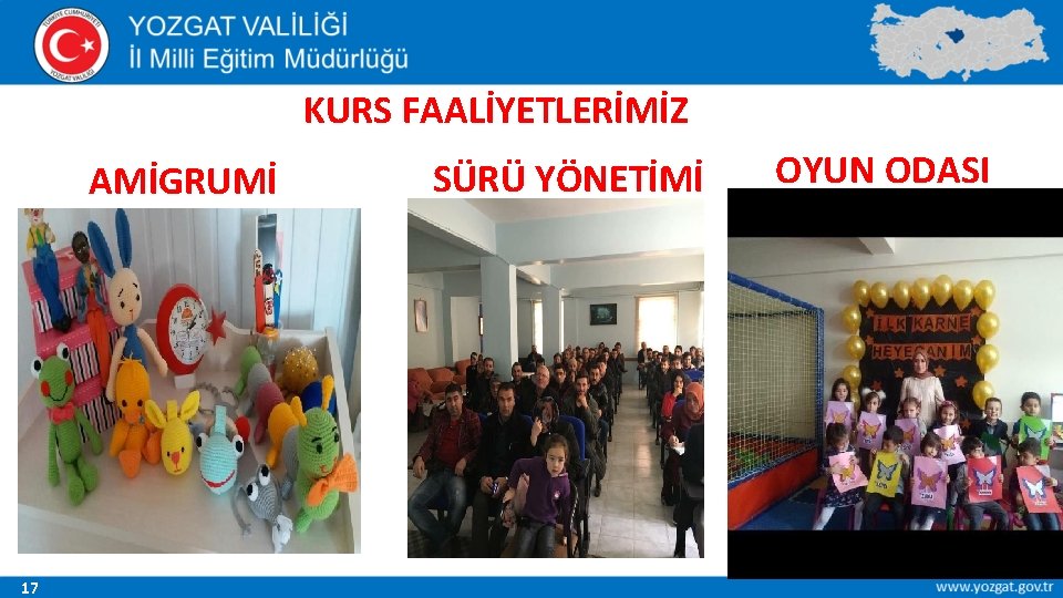 KURS FAALİYETLERİMİZ AMİGRUMİ 17 SÜRÜ YÖNETİMİ OYUN ODASI 17 