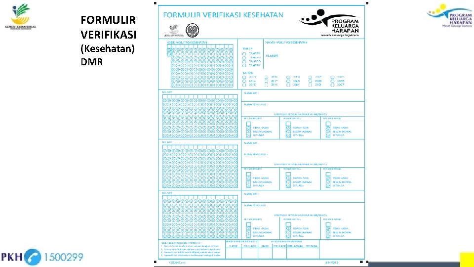 FORMULIR VERIFIKASI (Kesehatan) DMR 