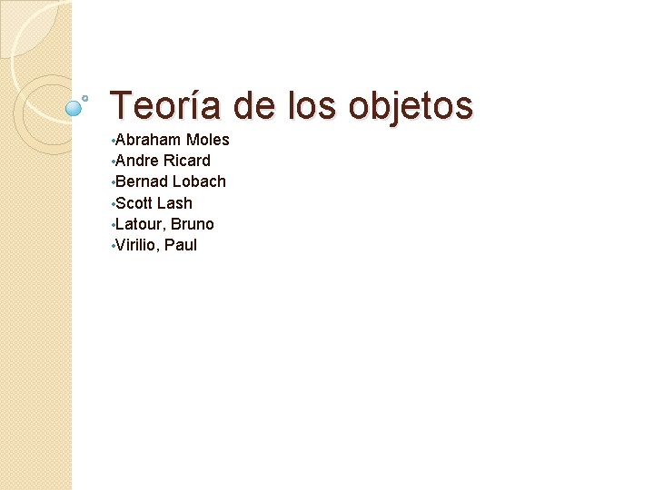 Teoría de los objetos • Abraham Moles • Andre Ricard • Bernad Lobach •