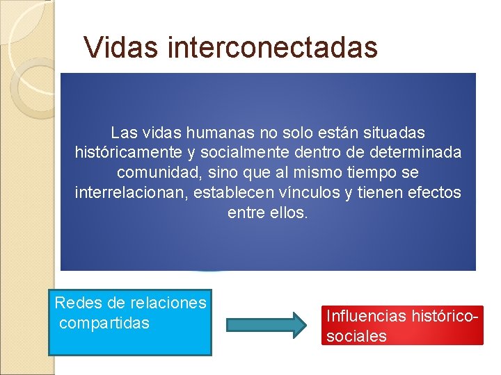 Vidas interconectadas Las vidas humanas se viven en interdependencia. Las vidas humanas no solo Vidas interconectadas Las vidas humanas se viven en interdependencia. Las vidas humanas no solo