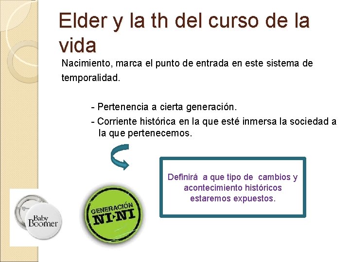 Elder y la th del curso de la vida Nacimiento, marca el punto de Elder y la th del curso de la vida Nacimiento, marca el punto de