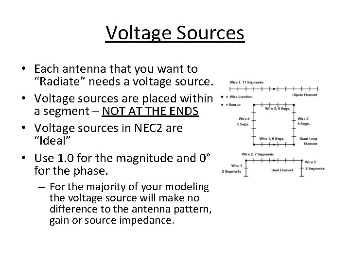 Voltage Sources • Each antenna that you want to “Radiate” needs a voltage source.