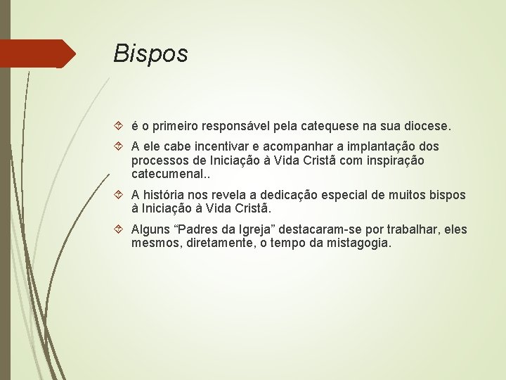 Bispos é o primeiro responsável pela catequese na sua diocese. A ele cabe incentivar