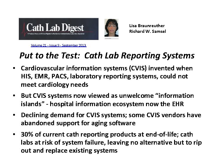 Lisa Braunreuther Richard W. Samsel Volume 21 - Issue 9 - September 2013 Put