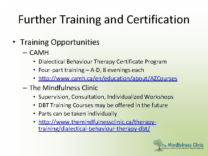 A Brief Introduction to Dialectical Behaviour Therapy Dr