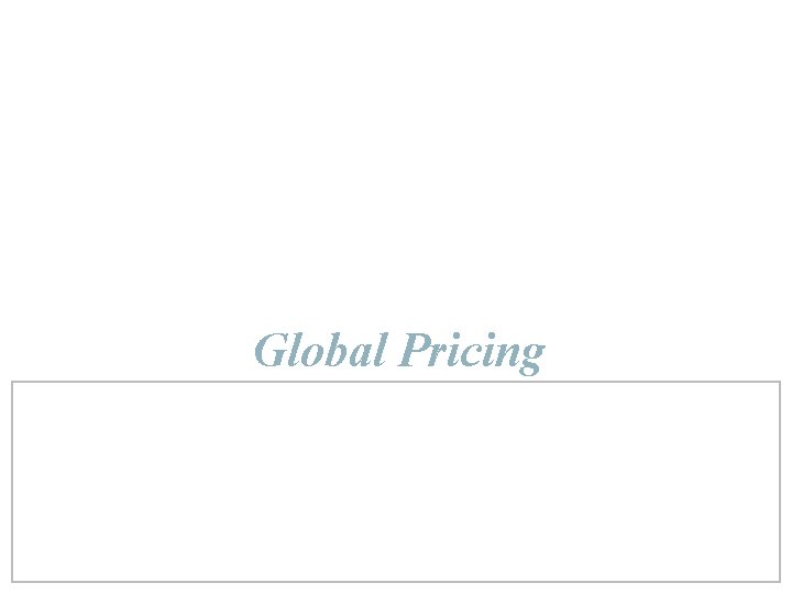 Global Pricing 