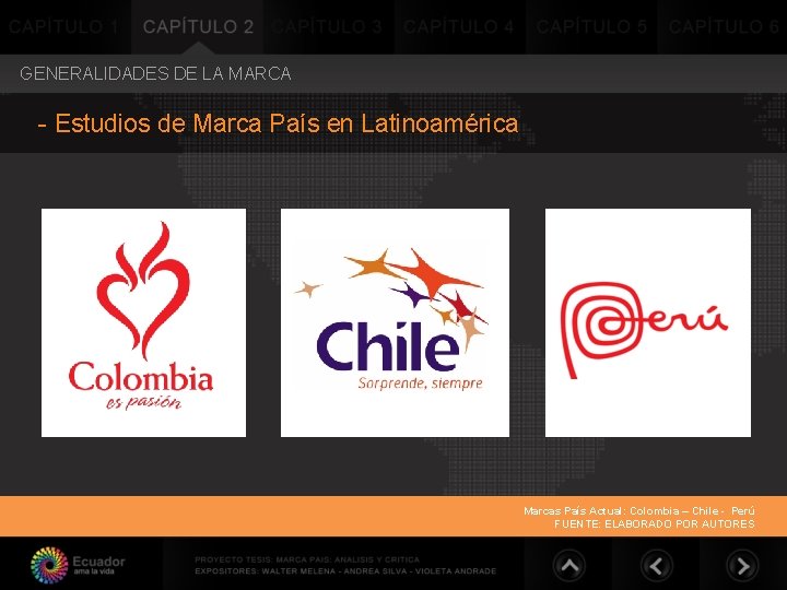 GENERALIDADES DE LA MARCA - Estudios de Marca País en Latinoamérica Marcas País Actual: GENERALIDADES DE LA MARCA - Estudios de Marca País en Latinoamérica Marcas País Actual: