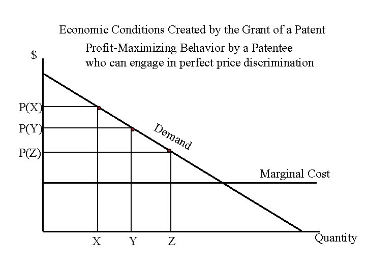 Economic Conditions Created by the Grant of a Patent $ Profit-Maximizing Behavior by a