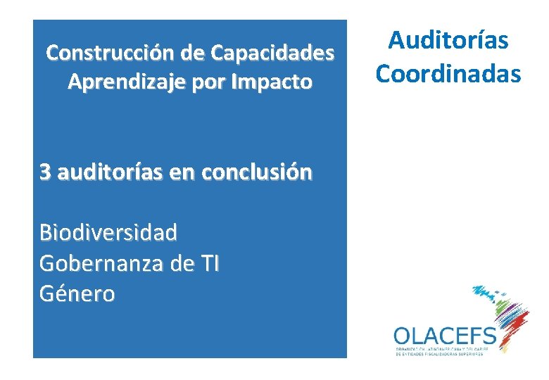 Construcción de Capacidades Aprendizaje por Impacto 3 auditorías en conclusión Biodiversidad Gobernanza de TI