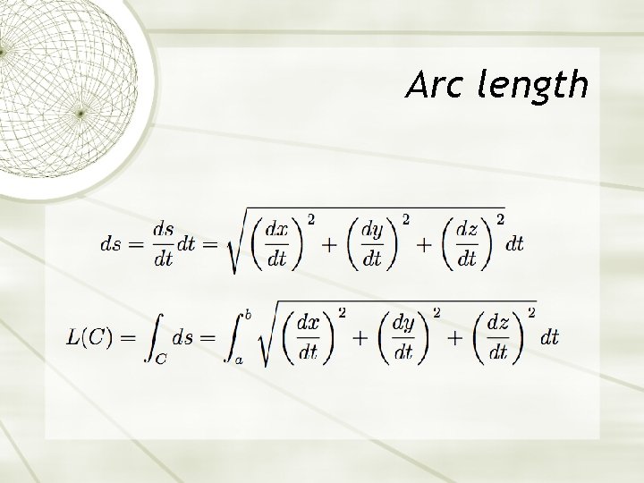 Arc length 